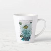 Fische, Blaue Muscheln und Korallen
