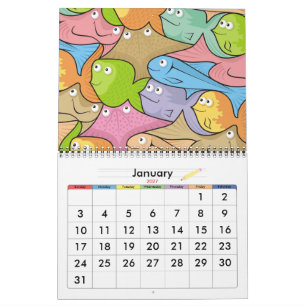 Fische Cartoon Kalender