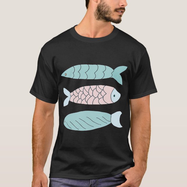 Fische Comic-Stil T-Shirt (Vorderseite)