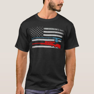 Fische der Jagd auf Riffe Amerikanische Flagge T-Shirt