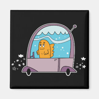 Fische, die Auto fahren - Magnet