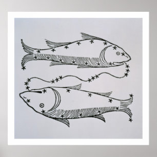 Fische (die Fische) eine Abbildung aus dem "Dichte Poster