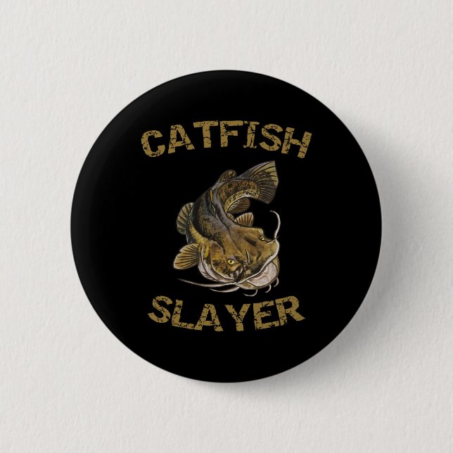 Fische, die in der Fischerei auf Katfische fischen Button (Vorderseite)