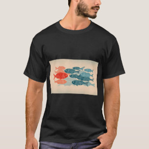 Fische, die in einer Gruppe zusammen schwimmen T-Shirt