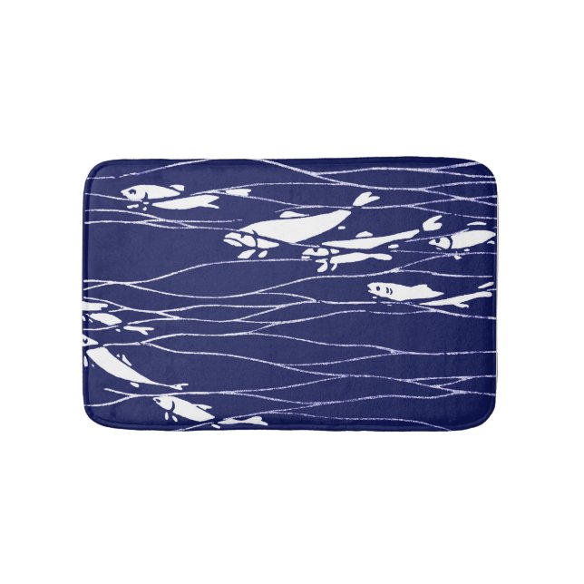 Fische, die Underwater Blau schwimmen Badematte (Vorderseite)