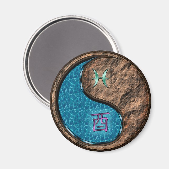 Fische & Erdhahn Magnet (Vorderseite/Rückseite)