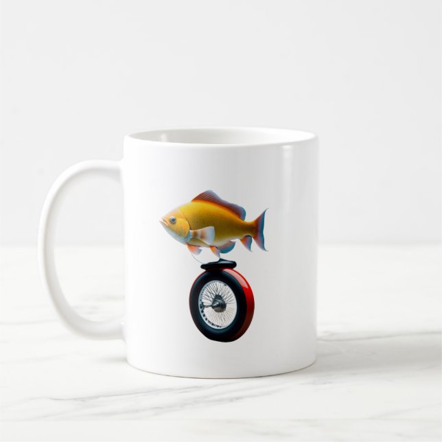 Fische fahren mit Elektroeinrad Kaffeetasse (Links)