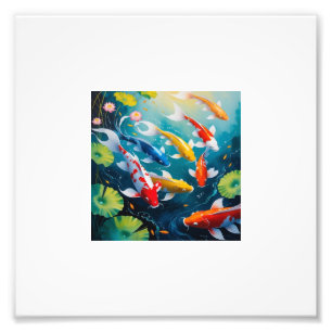 Fische farbige Wasserlackierung Fotodruck