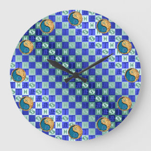 Fische & Feuer-Ochse Große Wanduhr