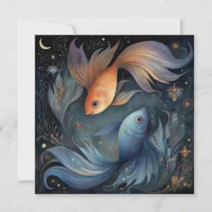 Fische Fische Sternzeichen Astrologie Mystischer G Karte