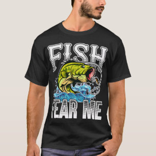 Fische fürchten mich lustiger Bass-Angler T-Shirt