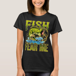 Fische fürchten mich lustiger Bass-Angler T-Shirt