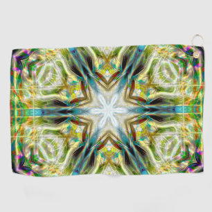 Fische glänzende Sandstruktur Kaleidoskop, grün vo Golfhandtuch