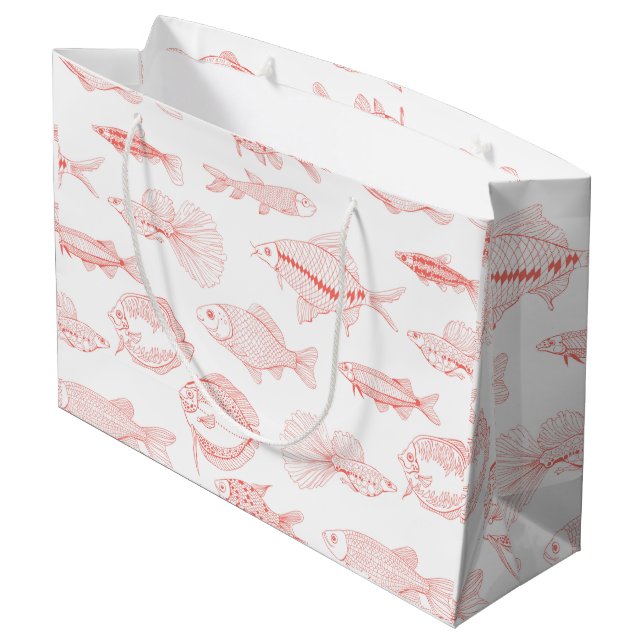 Fische Große Geschenktüte (Rückseite Schrägansicht)