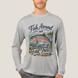 Fische herum und finde Forellen Spaß Zitat Angler Tri-Blend Shirt