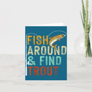 Fische herumlaufen und Forellen lustig Angeln Angl Karte