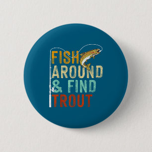 Fische herumlaufen und Forellen lustige Angeln Fis Button