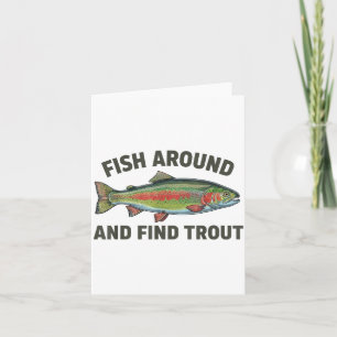 Fische herumlaufen und Forellen lustige Angeln Fis Karte