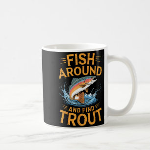Fische herumlaufen und Forellen lustige Angler Fis Kaffeetasse