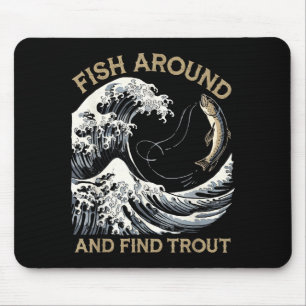 Fische herumlaufen und Forellen lustige Angler Fis Mousepad
