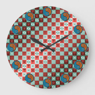 Fische & Holz Tiger Große Wanduhr