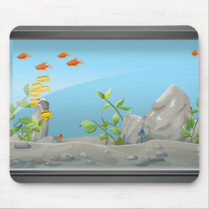 Fische im Aquarium unter Wasser Mousepad