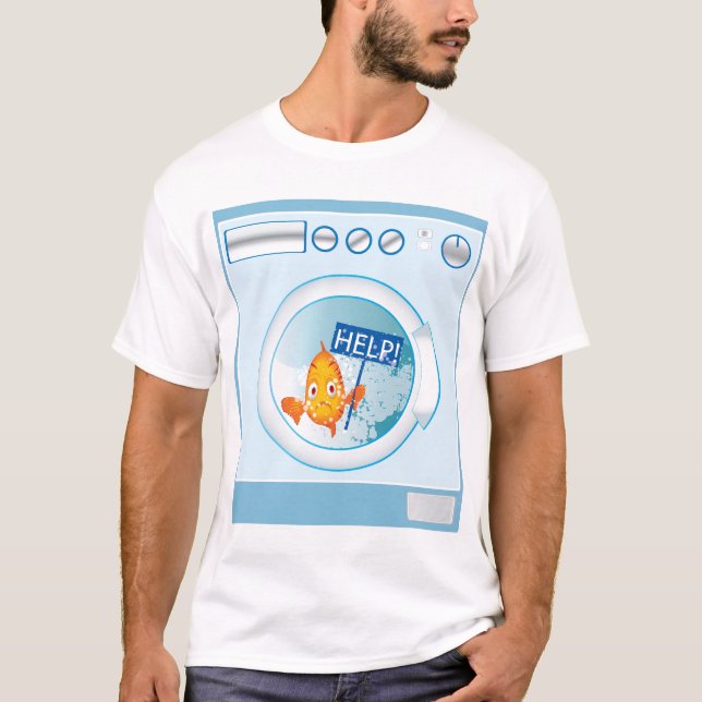 Fische im Waschmaschine-T - Shirt (Vorderseite)