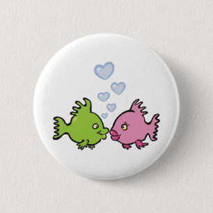 Fische in der Liebe Valentinstag Button