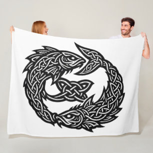 Fische Keltisches Zwillingsstrom-Sigil BurnsInHe Fleecedecke