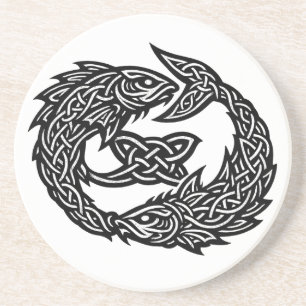 Fische Keltisches Zwillingsstrom-Sigil   BurnsInHe Getränkeuntersetzer