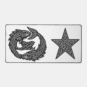 Fische Keltisches Zwillingsstrom-Sigil   BurnsInHe Schreibtischunterlage