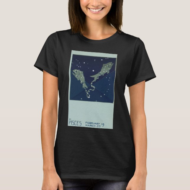 Fische Konstellation Vintage Zodiakastastrologie T-Shirt (Vorderseite)