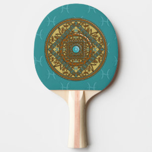 Fische Mandala Ping Pong Schläger Tischtennis Schläger