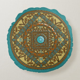 Fische-Mandala-Rundkissen Rundes Kissen