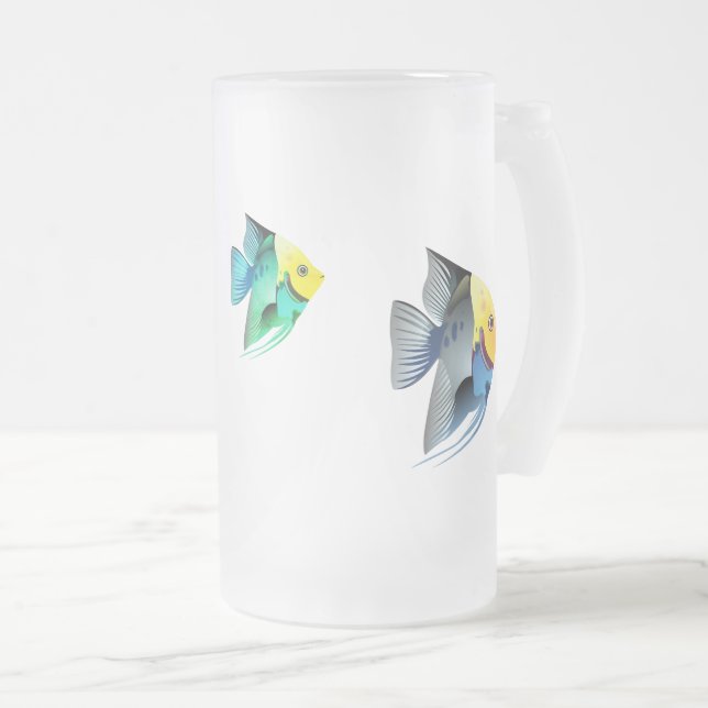 Fische Mattglas Bierglas (VorderseiteRechts)