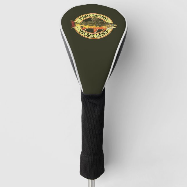 FISCHE MEHR - WENIGER ARBEITEN GOLF HEADCOVER (Vorderseite)