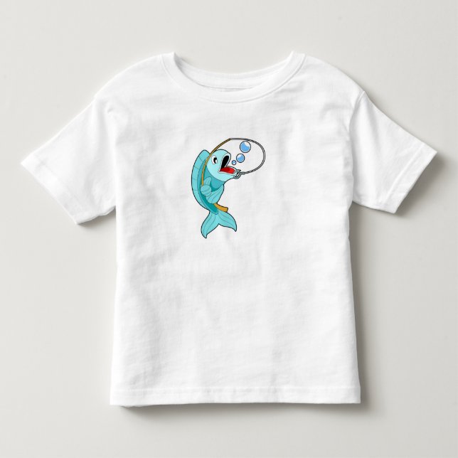 Fische mit Angelrute Kleinkind T-shirt (Vorderseite)