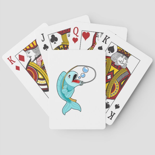 Fische mit Angelrute Spielkarten (Rückseite)