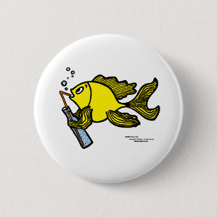 Fische mit einem Getränk, trinkende Fische Button