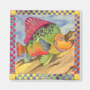 Fische mit karierter Grenze #1 Magnet