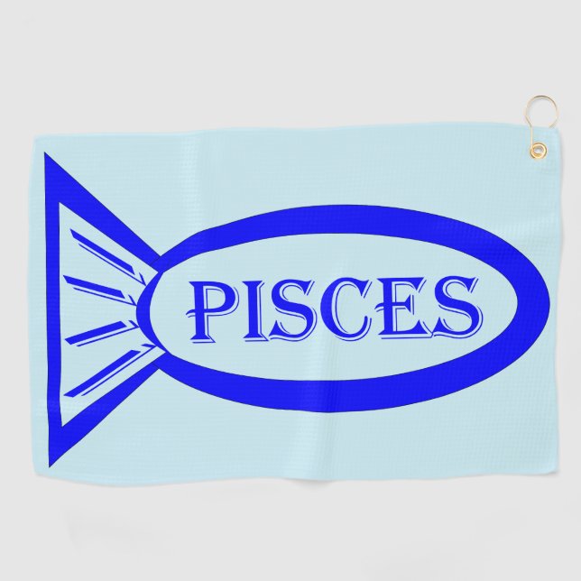 Fische mit Sternzeichen Golfhandtuch (Horizontal)