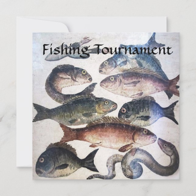 FISCHE,OZEANISCHES LEBENSFISCHEREIPARTY EINLADUNG (Vorderseite)