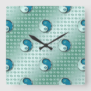 Fische Quadratische Wanduhr