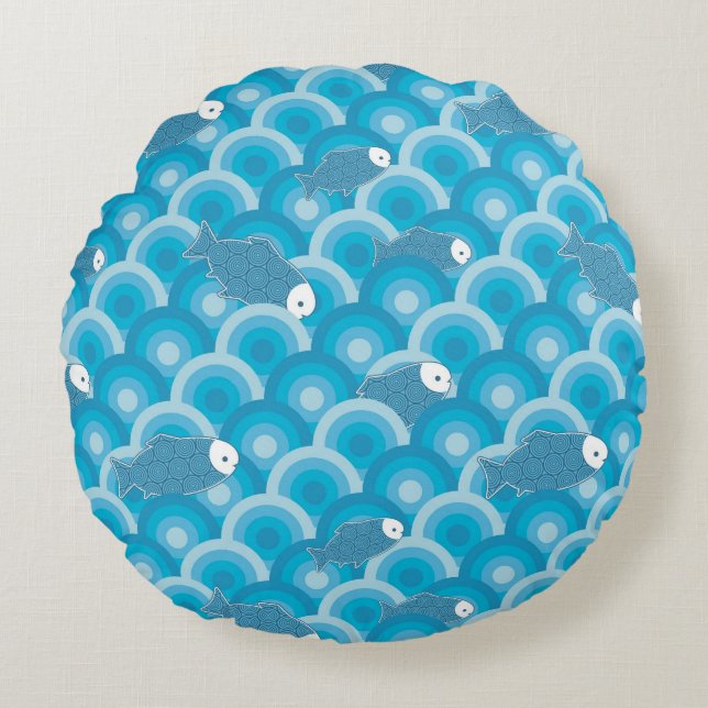 Fische Rundes Kissen (Vorderseite)