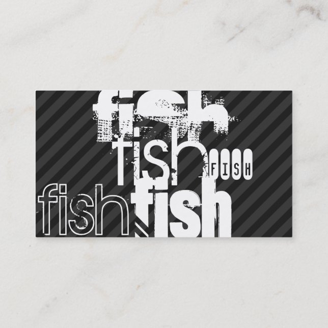 Fische; schwarz und dunkelgraue Streifen Visitenkarte (Rückseite)