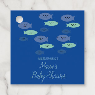 Fische Schwimmen Aquarium Blau Baby Shower Danke Geschenkanhänger