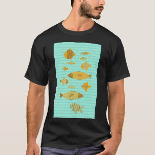 Fische schwimmen in einem blauen Meer T-Shirt