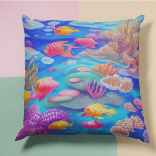 Fische schwimmen unter Wasser Kissen