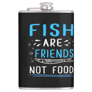 Fische sind Freunde, die nichts essen TShirt Fishe Flachmann