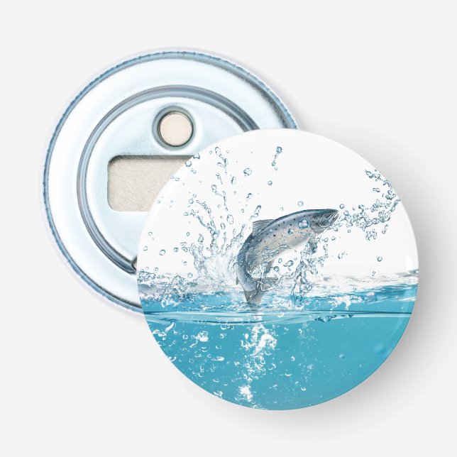 Fische springen aus dem Wasser Flaschenöffner (Vorderseite)